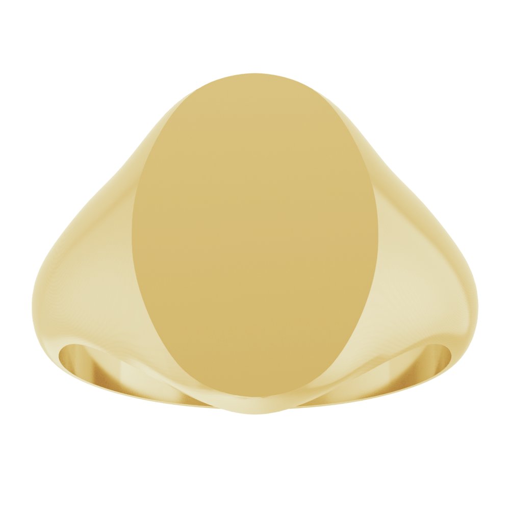 14K Yellow Gold Oval Signet Ring