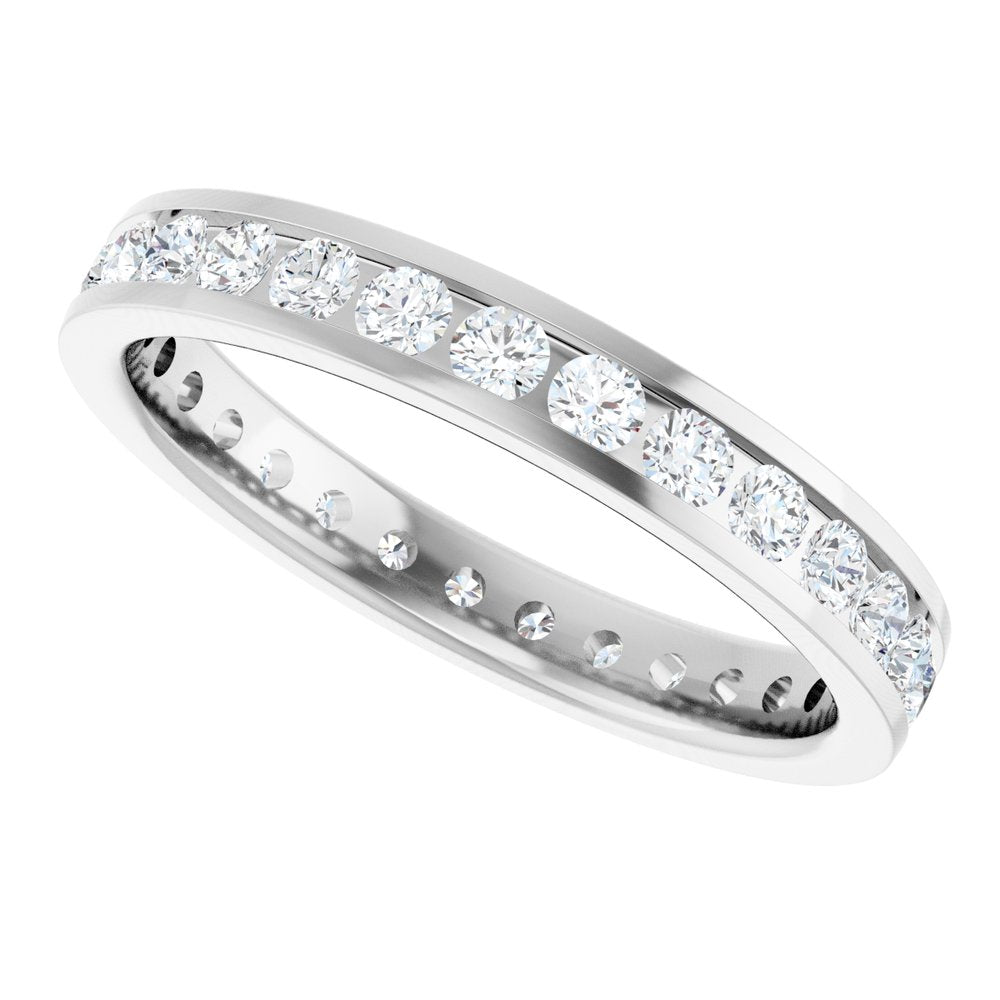 14K White Gold 3/4 CTW Natural Diamond Eternity Band Size 7