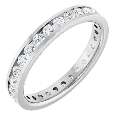 14K White Gold 3/4 CTW Natural Diamond Eternity Band Size 7