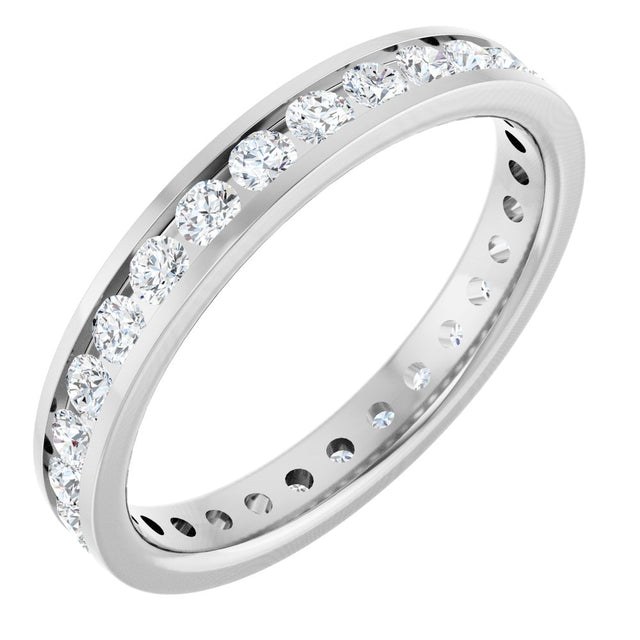 14K White Gold 3/4 CTW Natural Diamond Eternity Band Size 7