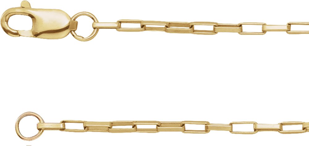 14K Yellow 1.2 mm Elongated Box 20" Chain