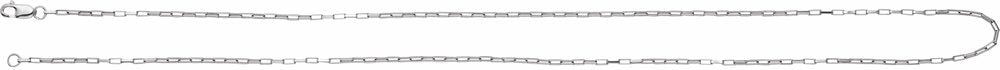 Sterling Silver 1.2 mm Elongated Box 16" Chain