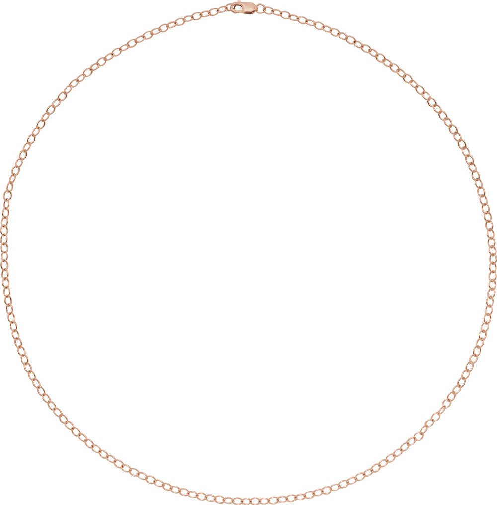 14K Rose Gold 2.5 mm Cable 16" Chain