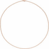 14K Rose Gold 2.5 mm Cable 16" Chain