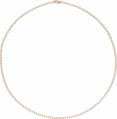 14K Rose Gold 2.5 mm Cable 16" Chain