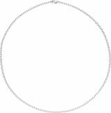 14K White 2.5 mm Cable 16" Chain