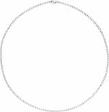 14K White Gold 2.5 mm Cable 18" Chain