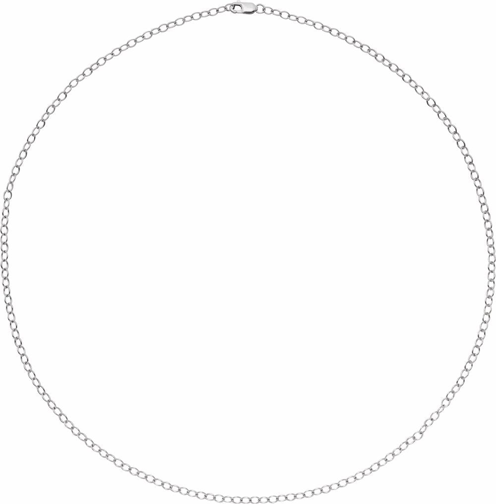 Sterling Silver 2.5 mm Cable 18" Chain