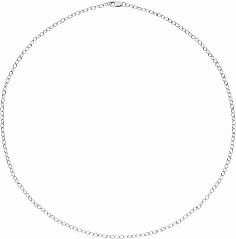 14K White Gold 2.5 mm Cable 20" Chain