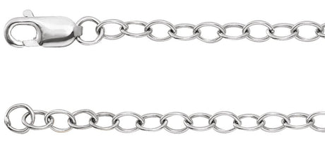 14K White Gold 2.5 mm Cable 7" Chain 