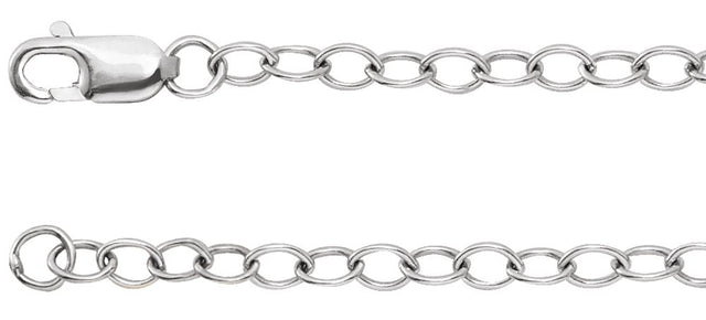 14K White Gold 2.5 mm Cable 7" Chain 