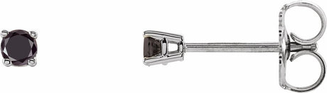 14K White 1/5 CTW Natural Black Diamond Earrings