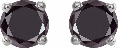 14K White 1/2 CTW Natural Black Diamond Stud Earrings