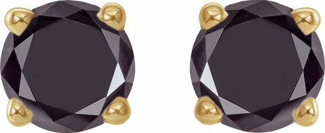 14K Yellow 1/2 CTW Natural Black Diamond Stud Earrings