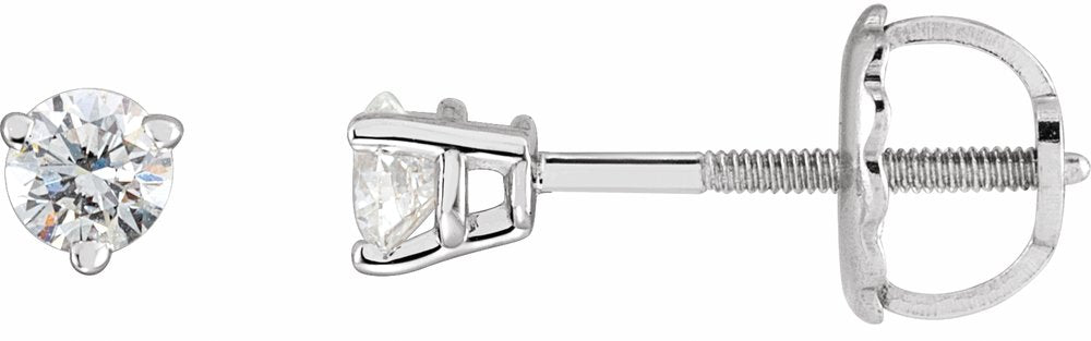14K White Gold .06 CTW Natural Diamond Earrings
