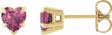 14K Yellow Gold Natural Pink Tourmaline Stud Earring