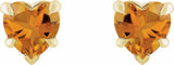 14K Yellow Gold Natural Citrine Stud Earring