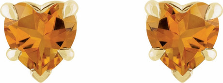14K Yellow Gold Natural Citrine Stud Earring