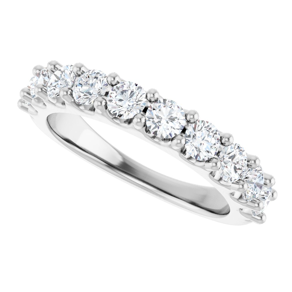 14K White 1 1/5 CTW Natural Diamond Anniversary Band