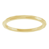 14K Yellow Gold 1.5 mm Geometric Faceted Comfort-Fit Flat Band Size 6