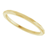 14K Yellow Gold 1.5 mm Geometric Faceted Comfort-Fit Flat Band Size 6