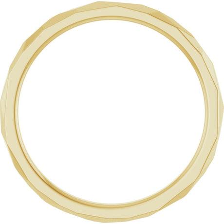 14K Yellow Gold 1.5 mm Geometric Faceted Comfort-Fit Flat Band Size 6