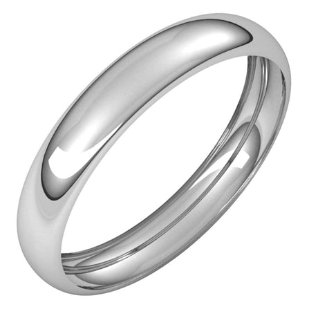 Sterling Silver 3.5 mm Half Round Band Size 9.5