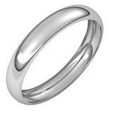 14K White Gold 3.5 mm Half Round Band Size 4.5