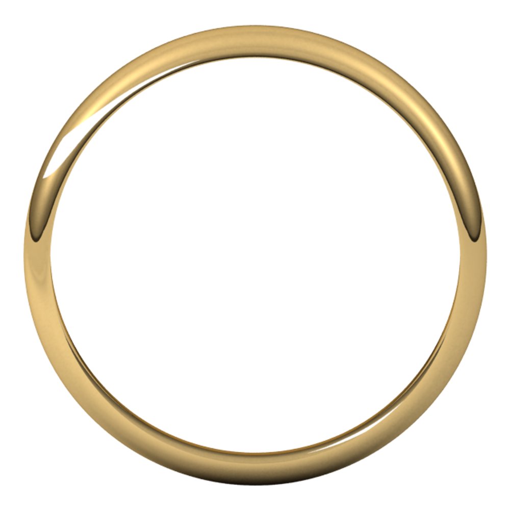10K Yellow Gold 3.5 mm Half Round Band Size 9.5