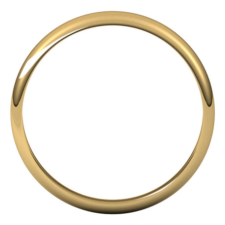 10K Yellow Gold 3.5 mm Half Round Band Size 5.5