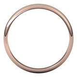 10K Rose Gold 3.5 mm Half Round Band Size 11