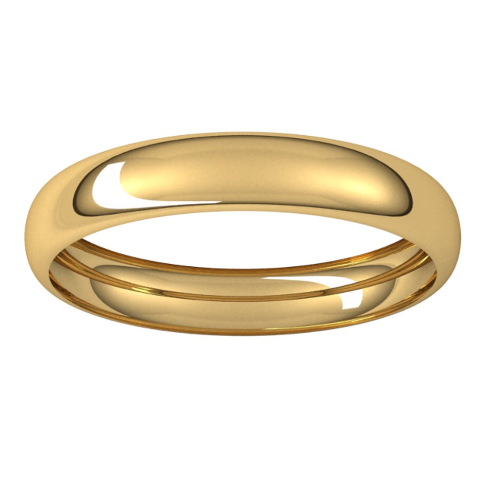 10K Yellow Gold 3.5 mm Half Round Band Size 9.5