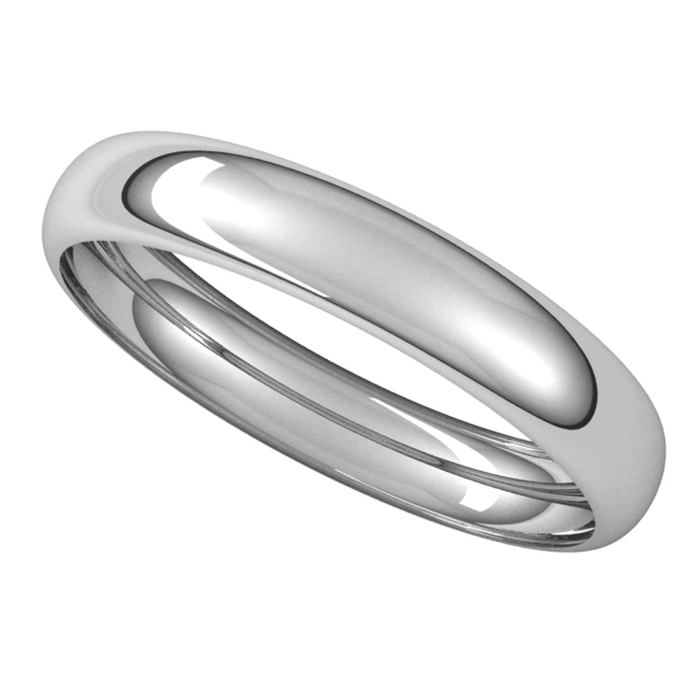14K White Gold 3.5 mm Half Round Band Size 4.5