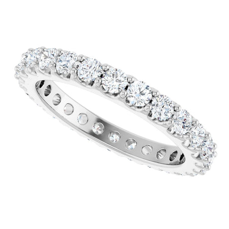 14K White 1 1/2 CTW Natural Diamond Eternity Band Size 7