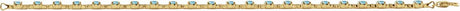 14K Yellow Gold Natural Sky Blue Topaz 7 1/4" Line Bracelet