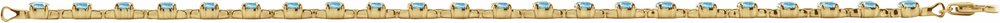 14K Yellow Gold Natural Sky Blue Topaz 7 1/4" Line Bracelet