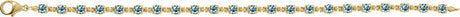 14K Yellow Gold Natural Sky Blue Topaz 7 1/4" Line Bracelet