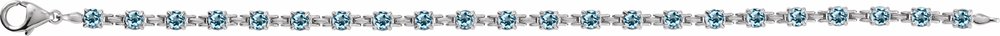 14K White Natural Sky Blue Topaz 7 1/4" Line Bracelet