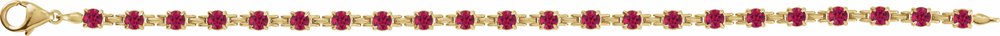 14K Yellow Lab-Grown Ruby 7 1/4" Line Bracelet