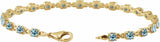 14K Yellow Gold Natural Sky Blue Topaz 7 1/4" Line Bracelet