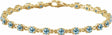14K Yellow Gold Natural Sky Blue Topaz 7 1/4" Line Bracelet