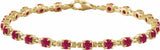 14K Yellow Gold Lab-Grown Ruby 7 1/4" Line Bracelet