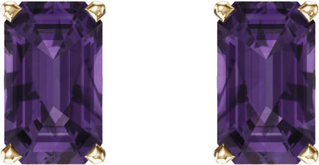 14K Yellow Natural Amethyst Earrings