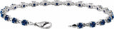 14K White Lab-Grown Blue Sapphire 7 1/4" Line Bracelet