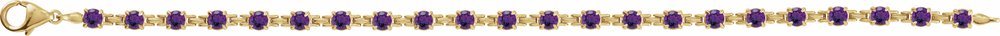 14K Yellow Natural Amethyst 7 1/4" Line Bracelet