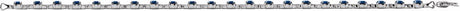 14K White Gold Lab-Grown Blue Sapphire 7 1/4" Line Bracelet