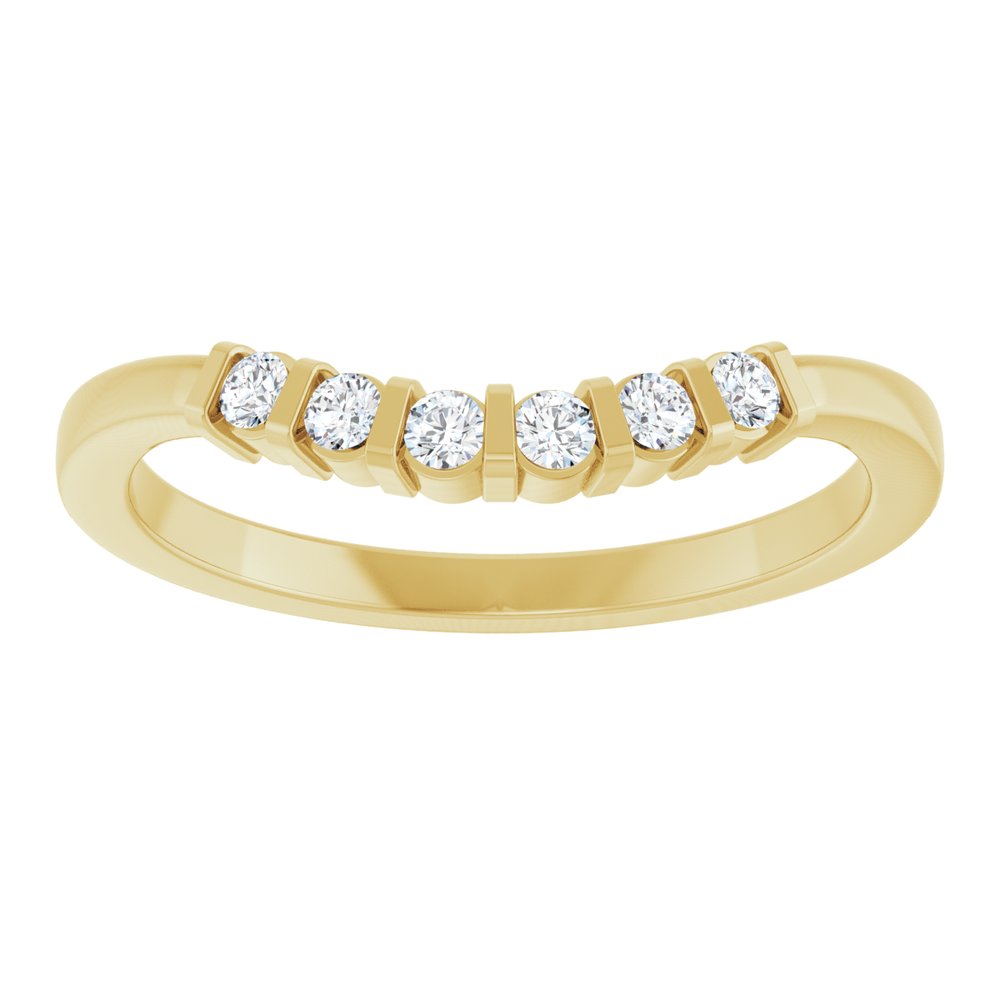 14K Yellow 1/6 CTW Natural Diamond Contour Band