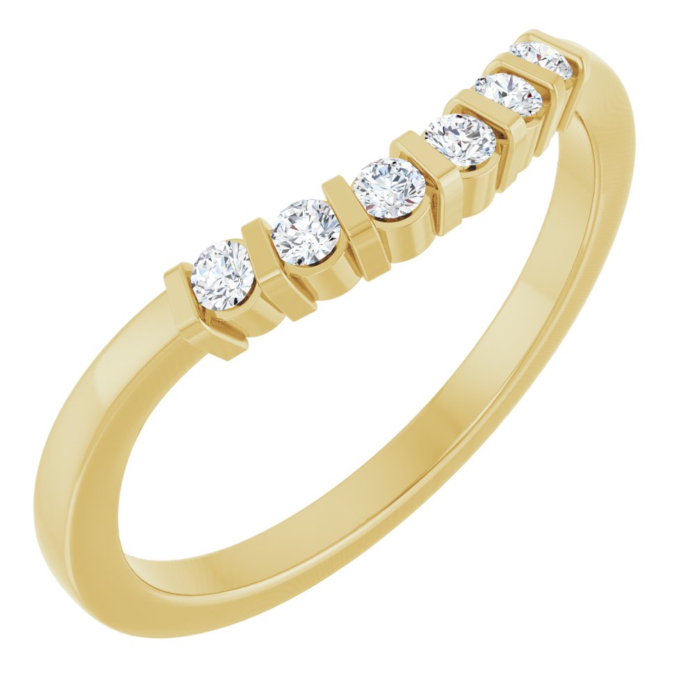 14K Yellow 1/6 CTW Natural Diamond Contour Band