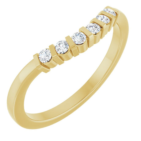14K Yellow 1/6 CTW Natural Diamond Contour Band