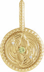 14K Yellow Gold Natural Peridot & .005 CTW Natural Diamond Gemini Charm/Pendant